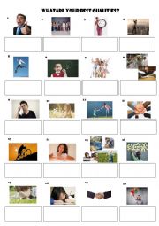 English Worksheet: What are your best qualities?