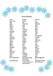 English Worksheet: winter wordbank