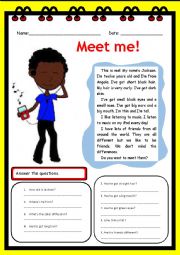 English Worksheet: Meet me