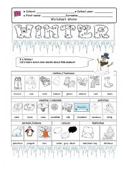 English Worksheet: winter