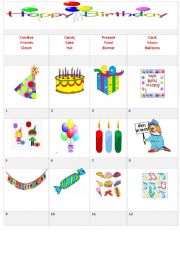 English Worksheet: Its my birthday