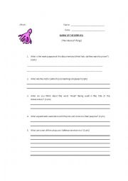 English Worksheet: Aliens of the Deep Sea