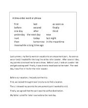 English Worksheet: A time order words
