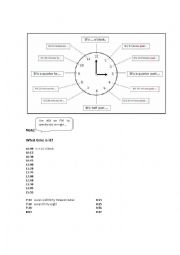English Worksheet: The clock... practice telling the time