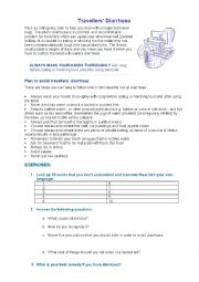 English Worksheet: Travellers Diarrhoea