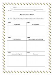 English Worksheet: English Classes Rules!