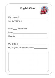 English Worksheet: My identity