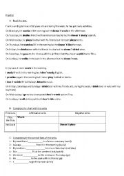 English Worksheet: Present simple - Timetable