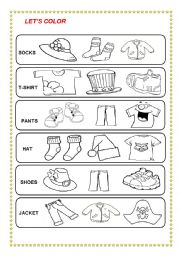 English Worksheet: clothes