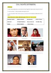 English Worksheet: Human Rights Defenders