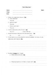 English Worksheet: test on Dont Stop Now