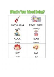 English Worksheet: Present Continuous & Adverbs of Manner through Pantomime