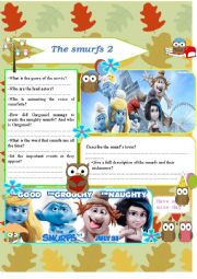English Worksheet: the smurfs 2
