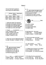 20 test questions for 6th class students