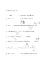 English Worksheet: Animals and Us