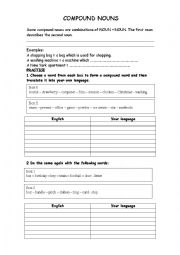 English Worksheet: Compound nouns