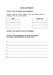 jobs and workplaces worksheet