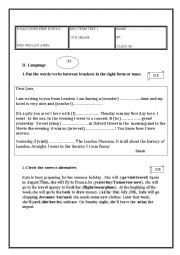 English Worksheet: mid-term test 8th grade Tunisian curriculum