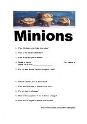 English Worksheet: Minions
