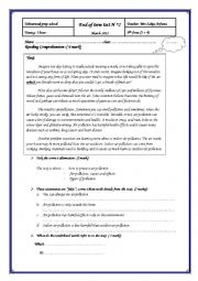 English Worksheet: full term test n2 9th form