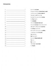 English Worksheet: Making Questions- Present Simple