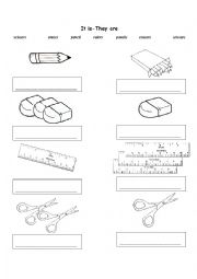 English Worksheet: It is - tbhey are