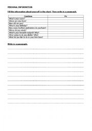 English Worksheet: Writing