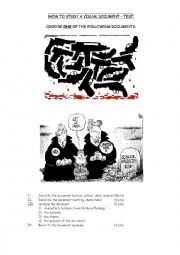 English Worksheet: HOW TO STUDY A VISUAL DOCUMENT - WEAPONS IN THE USA