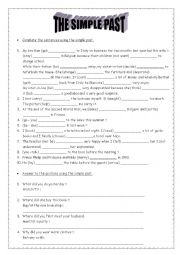 English Worksheet: Simple past exercises