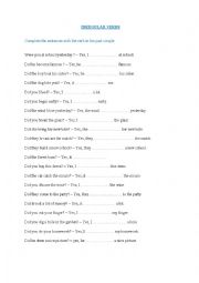 English Worksheet: IRREGULAR VERBS