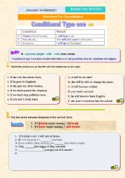 English Worksheet: Conditional one