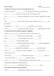 English Worksheet: Grammar