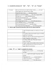 English Worksheet: Grammar