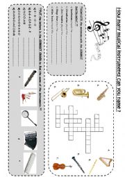 English Worksheet: Musical Instruments