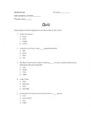 English Worksheet: Jonah Cohn questions