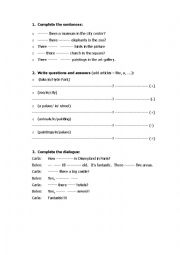 English Worksheet: There is / There are