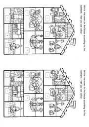 English Worksheet: Rooms in a house
