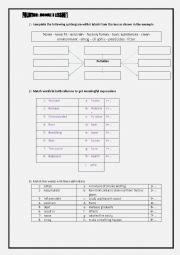 English Worksheet: Air And Land Pollution Module 3 lesson 1