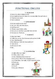 English Worksheet: Functional English