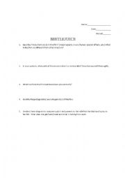 English Worksheet: Beetlejuice