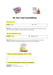 English Worksheet: My new years resolutions