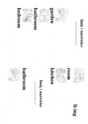English Worksheet: Treetops 1, rooms in the house, matching