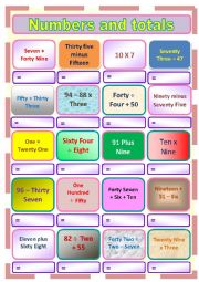 English Worksheet: Numbers and Totals.