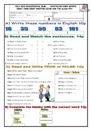 English Worksheet: beginner level exam