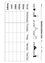 English Worksheet: spelling worksheet