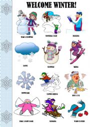 English Worksheet: Welcome Winter! - Pictionary