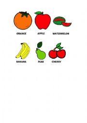 English Worksheet: Learn Fruits Name