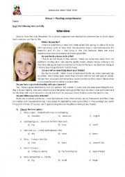 English Worksheet: 10th Grade Test