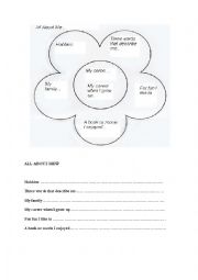 English Worksheet: All About Me flower