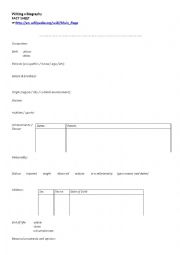 English Worksheet: Fact Sheet for Writing a Biography